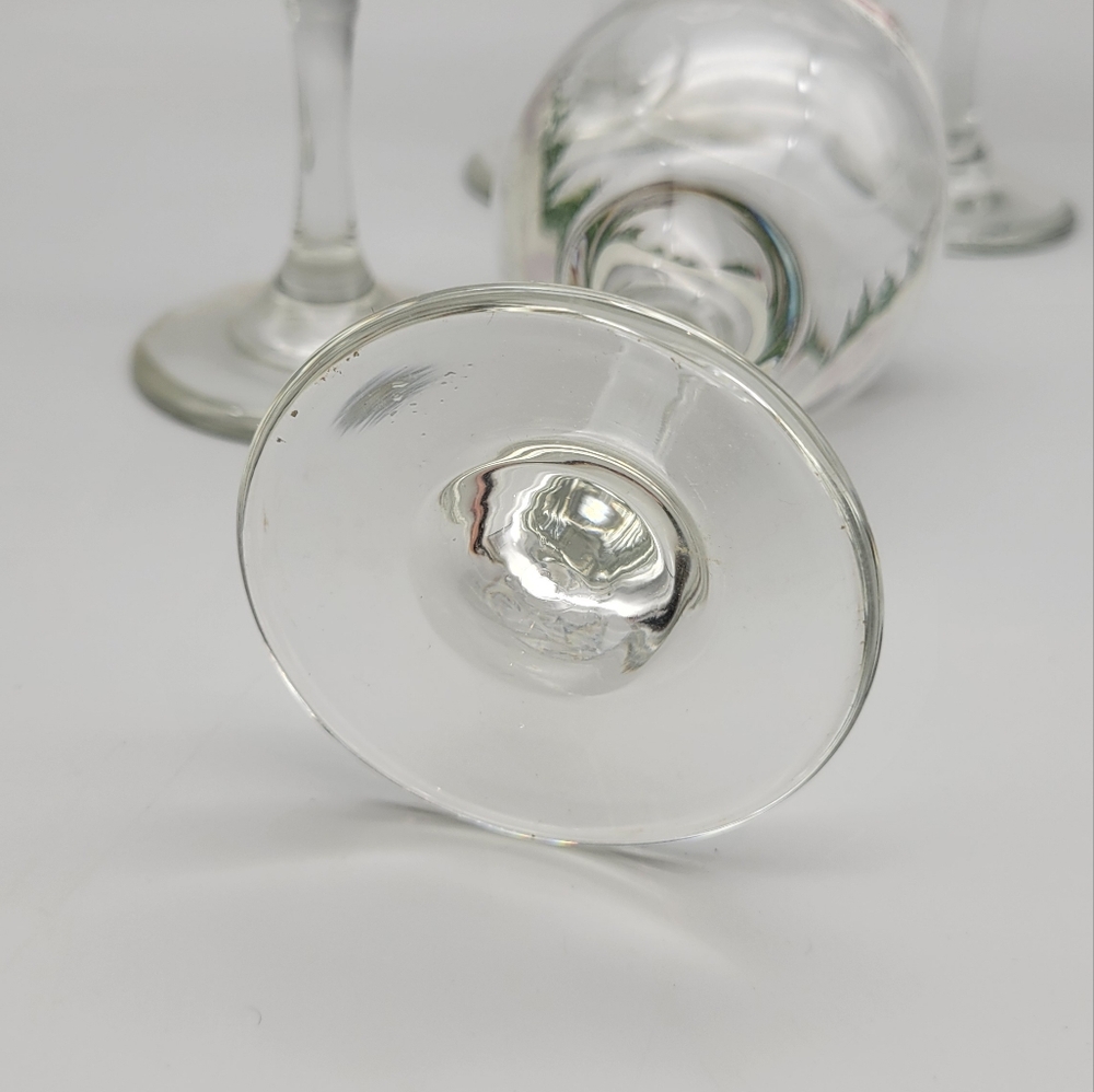 Vintage Winter Village Stemware Holiday Entertaining Water Goblets Wine Glasses - Picture 2 of 8